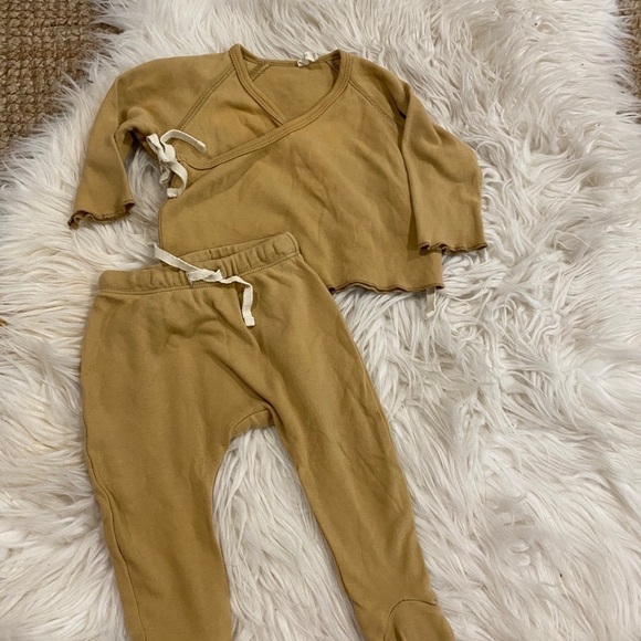 Quincy Mae honey kimono set with pants 6/12M - Picture 3 of 5